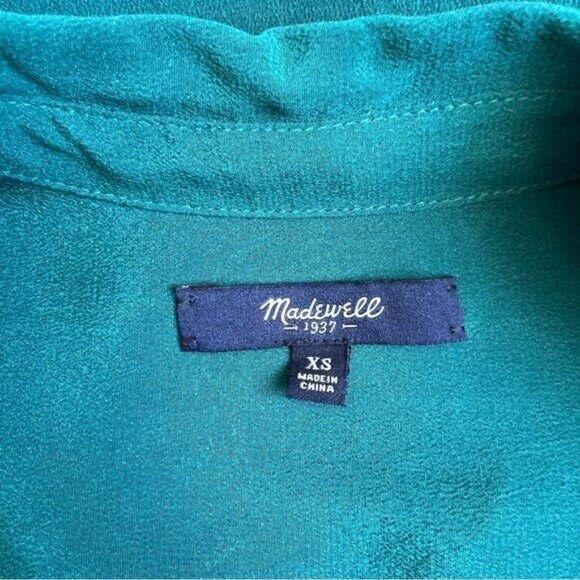 Madewell Silk Spotlight Shirt in Green - XS - Picture 4 of 6